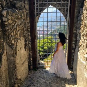 Giacomo Cinque White Maxi Dress- Positano